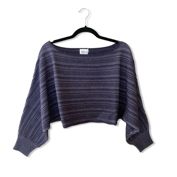 NWT Misa Nia top cropped knit sweater ribbed crocus Revolve M - Picture 4 of 8
